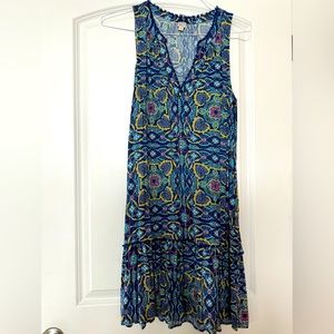 Loft beach drop waist dress with tassel detail size large